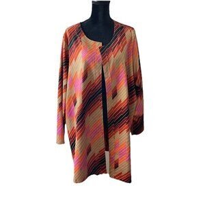 Attitudes by Renee 3X Reversible Cardigan Jacket Abstract 70S Style Retro NEW